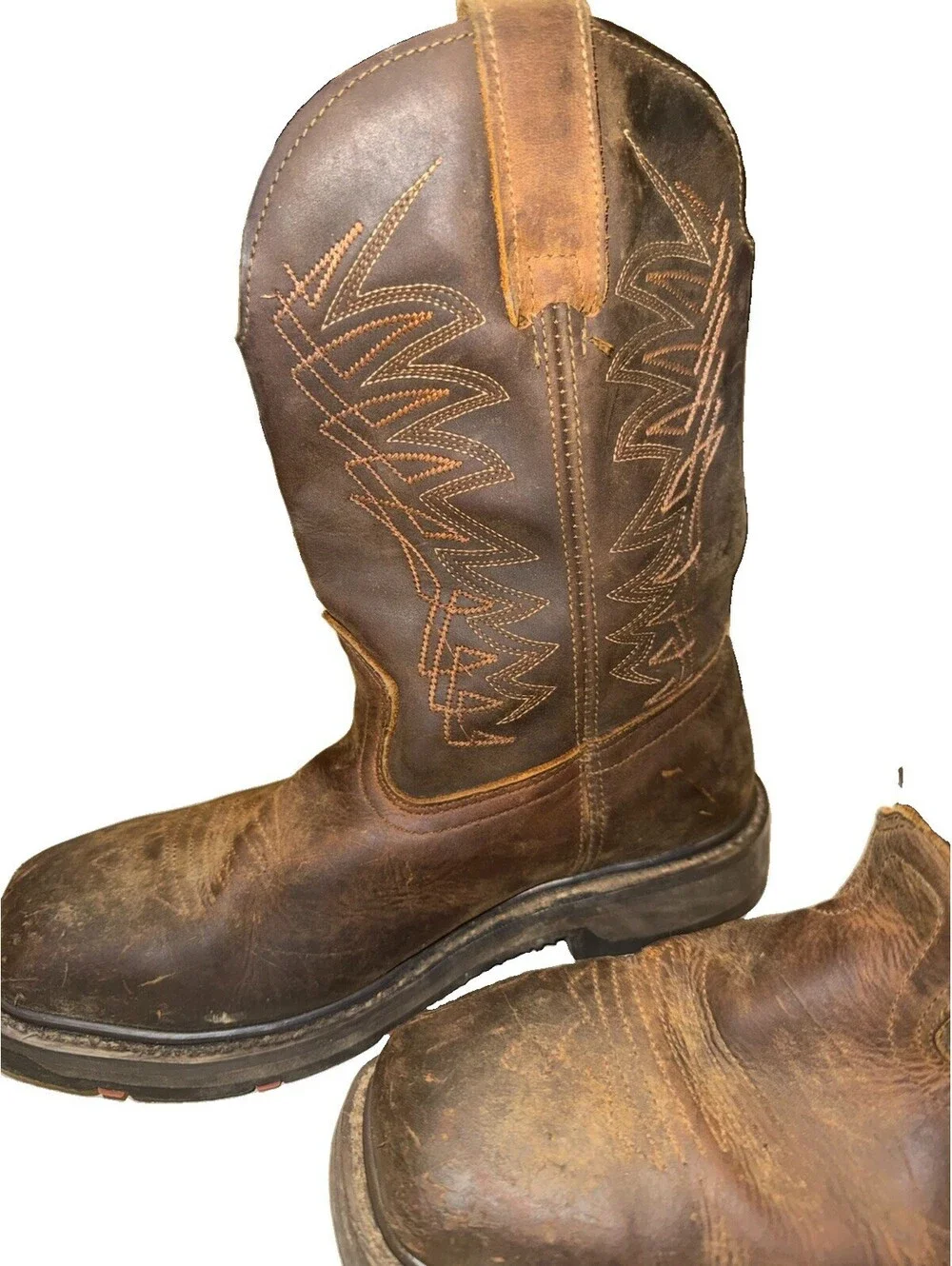 Men’s Size 8 Lincoln Outfitters Square Toe -brown Work Boot Style L9Q85